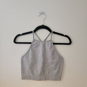 Gray Strappy Crop Top